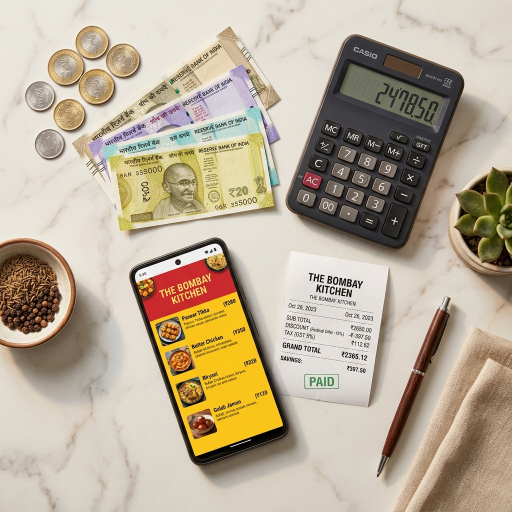 Cost breakdown and savings calculation for digital menus in India